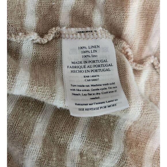 Fahery Oceanside Linen V Neck Stripe Short Sleeve Tee Size Small - Picture 7 of 7